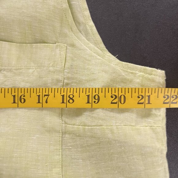 Chicos Womens 100% Linen Shirt Dress Size 2 Green Minimalist Coastal Resort - Picture 8 of 9
